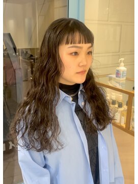 シアン 大須店(CYAN.) オン眉前髪×ウェーブパーマ