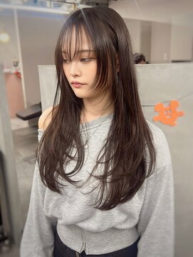 ジエクトカナウ 大阪梅田店(The Ect canow) 【透明感レイヤーカット】姫カットレイヤー/マロンベージュ