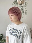 《花屋併設の美容院》ペールピンクカラー
