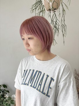 マロウイヴ(mallow eve) 《花屋併設の美容院》ペールピンクカラー