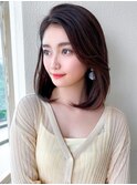 後れ毛が可愛い顔周りレイヤー/ナチュラルアッシュ/顔周り