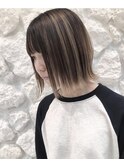#ハイライト#ボブ#切りっぱなし#グレージュ