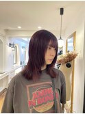 【cyan】軽見せレイヤーカット×レッドバイオレットブラウン