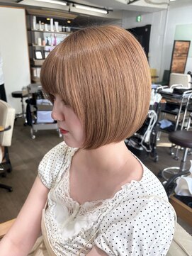 ルアン 上通り(ruen) 似合わせベージュカラー×艶ボブ　ruen 熊本　田口紗羅