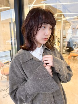 ロマーリ 岡山店(LOMARLIE) 20代30代セミロングデジタルパーマショコラブラウン岡山パーマ