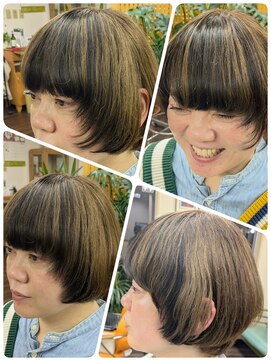 クリア 美容室 マッシュショート☆インナーローライト