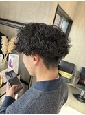 波巻きパーマ　波巻きスパイラル　メンズパーマ