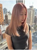 ハイトーンレイヤー、レイヤーカット、ピンクベージュ