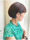 インナーカラー×コンパクトショートボブ[20代/30代/40代/50代]