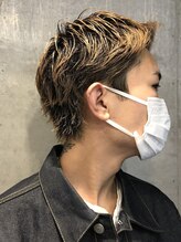 グッドプレイスアンドシング(Good Place&thing)&nbsp;メンズ短髪ショートウルフ金髪束感ウルフカットナチュラルヘア