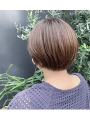 【新宿】丸みショート_ビタミンカラーメルティカラーくびれヘア