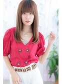 大人かわいい重軽エアストレート小顔シースルー前髪c1