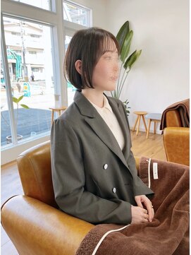 コムヘアー(COM HAIR) ボブ。アッシュブラウン。