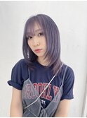 ブルーラベンダーグレージュのミディアムレイヤー