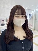 ワインレッド / レッドカラー/暖色/ブリーチなし/赤髪/モテ