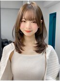 小顔 フェミニンロング メルティーカラー 似合わせカット"