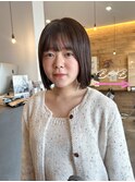 柔らかブラウンカラーぷつっとボブ