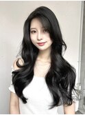 フェミニンカール大人ヘアモテ髪前髪パーマオフィスヘア