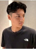 アップバング ツーブロック フェザーパーマ センターパート 20代