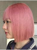 アッシュピンク　ピンクカラー　ボブ