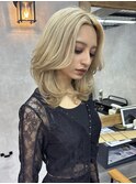 外国人風バタフライレイヤーカット、ハイトーン