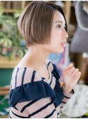 透け感前下がり小顔ワンサイドショートボブc4大宮20代30代40代