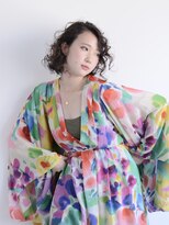 ロアー ヘアー マックイーン 流山おおたかの森店(RAWR hair McQueen)&nbsp;【RAWR】カーリーパーマ_大人ボブ_ウエットスタイル