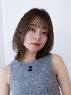 イオ 本厚木(io) 韓国くびれボブ外ハネ似合わせカットナチュラルカラー