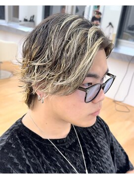 ビカム 名駅(become) フェイスフレイミングハイライトバレイヤージュフェザーパーマ