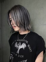 メンズボブ　ハイライト　グレー　シルバー