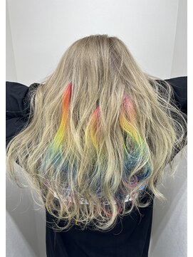 アミューズ(amuse) ホワイトミルクティーカラー×インナーレインボーカラー