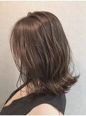 ミディアム20代30代40代カールセミディシアーカラー姫カット美髪