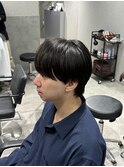 刈り上げなしラウンドマッシュツーブロック