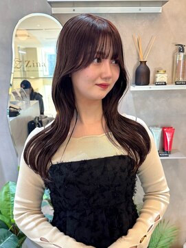 ジーナ 天神(Zina) 韓国ヘア/レイヤーカット/顔まわりカット/ピンクブラウン