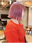 ピンクカラー/ピンクベージュ/ボブ/ミニボブ/学割U24/渋谷