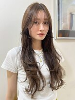キース ヘアアンドメイク 恵比寿(kith. hair&make)&nbsp;ロングレイヤー/顔まわりカット/透明感カーキアッシュ