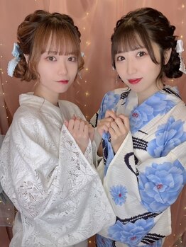 ヘアセット アリエス 新宿駅前店(aries)の写真/着付け【袴￥7,300/訪問着,留袖￥7,800/振袖￥8,800】お荷物郵送可能