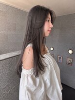 ヘアメイク アージュ 大野城 下大利店(HAIR MAKE age)&nbsp;ダークグレー×ストレート仕上げ