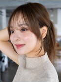 イメチェン外ハネボブパーマ美髪ワイドバングインナーカラー
