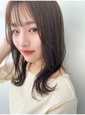 外ハネミディアム○ライトベージュ/髪質改善/韓国/前髪/天神大名