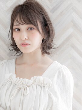 ローマ ギンザ(ROMA Ginza) 【ROMA銀座】透明感ブルーグレージュ/耳かけくびれボブウルフ