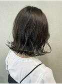大人美人外ハネボブショコラアッシュ前髪小顔カットモテ髪