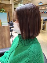 ヘアサロン フラット(hair salon flat) 切りっぱなし小顔ボブハリウッドトリートTR大人可愛いツヤ髪