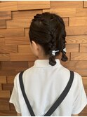 三つ編みツイン団子
