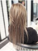 30代40代50代60代　ウルフレイヤーロング　白髪ぼかし脱白髪染め