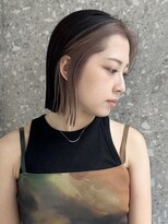 サンク 原宿 表参道(cinq) インナーカラーボブフェイスフレーミングハイトーン長め30代韓国