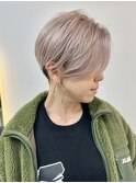 ベリーショート大人ショート刈り上げツーブロックハイライト30代