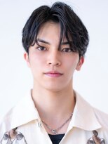 ハバナ 渋谷(HAVANA)&nbsp;メンズ波巻きセンターパート韓国風黒髪ツーブロックマッシュ