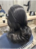 透ける暗髪ブリーチなしダブルカラーマット