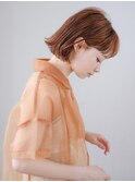 ボブ/オレンジブラウン/切りっぱなしボブ/似合わせカット/銀座